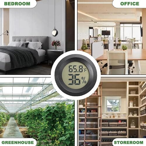 Reptile Thermometer and Humidity Gauge Digtal Terrarium Thermometer Circular Bearded Dragon Cage Accessories Reptile Temp and Humidity Gauge for Leopard Gecko Hermit Crab Gecko Lizard Etc 2pc thumbnail 6