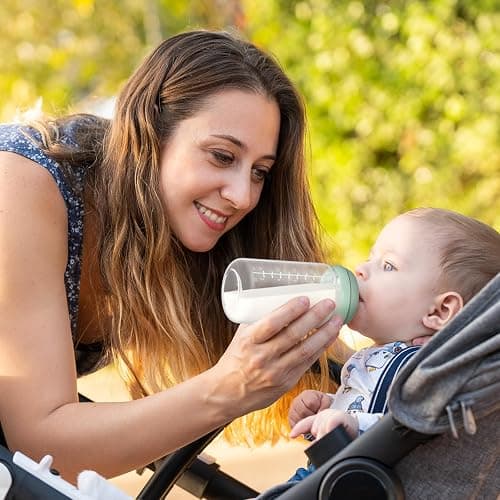 Momcozy Natural Baby Bottle, Wide-Neck, BPA Free Breast Milk Container, Storage Collection Bottle for Fridge & Milk Cooler, Breastfeeding Essential, 11 oz, 4 pcs thumbnail 8