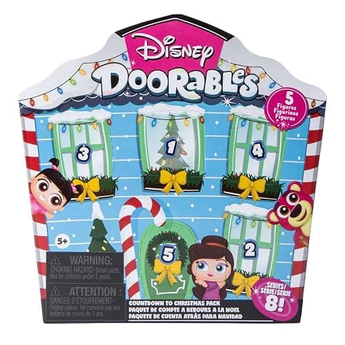 Disney Doorables Series 8 Christmas Countdown Pack, 5 Mystery Figures, Holiday Themed Collectibles Set, Ages 5+ - Image 1