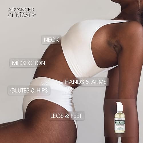 Advanced Clinicals Collagen Peptides Firming Body Lotion Face Cream + Collagen Body Oil Moisturizer 2PC Skin Care Set For Women & Men | Skin Tightening Dry Skin Moisturizing Cream & Massage Oil, 2PC thumbnail 2