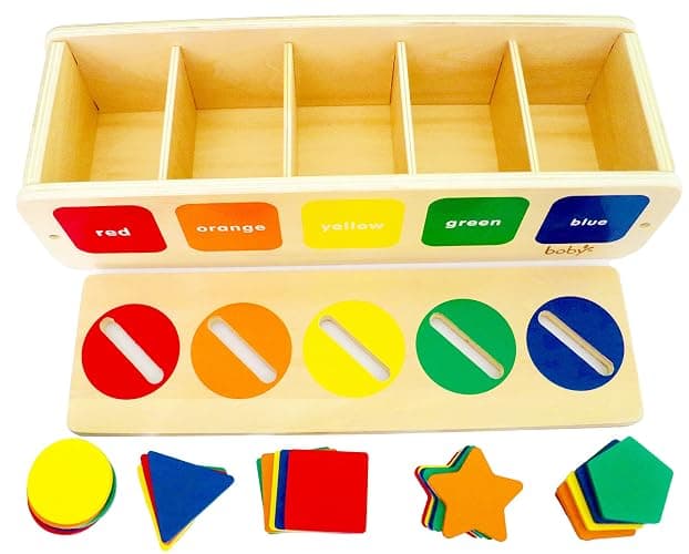 Dailyfunn Montessori Toys Color&Shape Sorting Learning Matching Box for Baby Toddlers 1-3 Year Old thumbnail 2