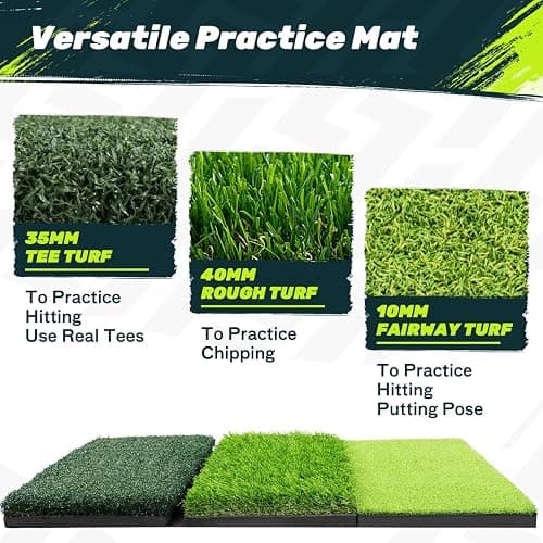 SAPLIZE Ultra-Stable Golf Practice Net with Noise-Reducing Target Cloth, Hitting Mat, Tees, Balls and Sand bags thumbnail 6
