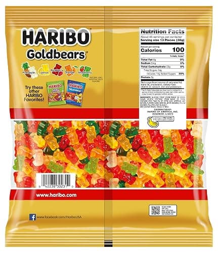HARIBO Goldbears, Gummi Candy, 3 lb Bag, Assorted Flavors thumbnail 2