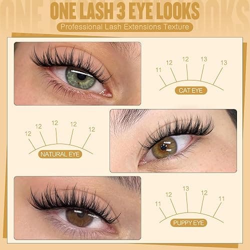 Manga Lash Clusters Kit Natural Eyelash Clusters Kit Wispy Lash Extensions 180pcs Spiky Cluster Eyelash Extensions C Curly 11-13mm Eyelash Extension Kit with Bond, Seal and Tweezers by Ruairie thumbnail 4