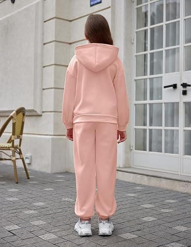 Arshinet Girls 2 Piece Outfits Hoodie Sweatsuit Sets Oversized Sweatshirt and Baggy Fall Fashion Sweatpant with Pockets thumbnail 7