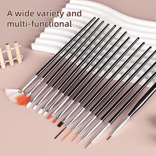 JODSONE 32Pcs Nail Art Brushes kit,Nail Art Tool Set,Dotting Tools,French Manicure,Dust Brush,Striping Brushes for Long Lines,Drawing Pen Painting Pen for Gel Polish Design Supply thumbnail 5