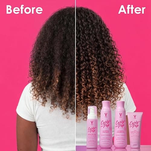 V&Co. Beauty Curly Hair Shampoo & Conditioner Set (12 Oz. Each) with Peptide Technology, Enhances Curl Definition, Sulfate Free Conditioner and Shampoo for Naturally Curly Hair, Gentle, Color Safe thumbnail 4