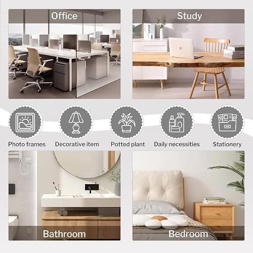 Jerry & Maggie - Desktop Organizer Office Storage Rack Adjustable Wood Display Shelf | Birthday Gifts - Toy - Home Decor | - Free Style Rotation Display - True Natural Stand Shelf (White) | Wooden Desk Organizer, Cute Dorm & Cubicle Decor. Stores Makeup & Mini Plants,Space-Saving Storage for Small College Rooms thumbnail 9