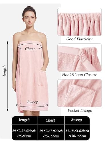 Women'S Soft Wrap Towel Full Length，Bath Robe After Shower Female Plush Long，Spa Bathrobes Lightweight With Pockets thumbnail 3