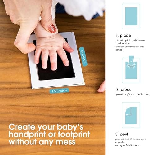 Pearhead Newborn Baby Handprint or Footprint “Clean-Touch” Ink Pad, 2 Uses, Black, 1 Count (Pack of 1) thumbnail 4