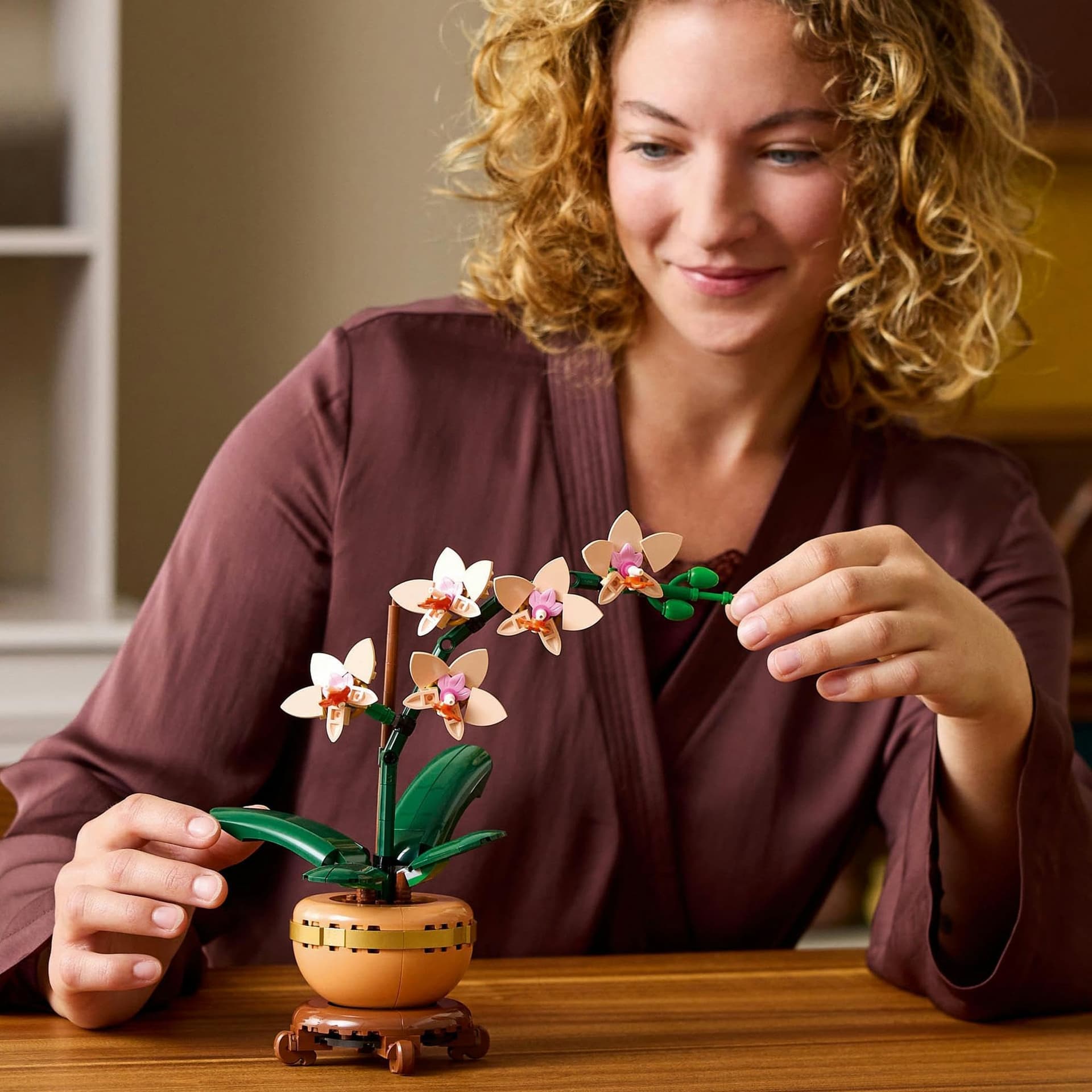 LEGO Botanicals Mini Orchid Artificial Plant Craft Kit for Adults, Model Building Set with Faux Flowers in a Terracotta Style Flowerpot, Office or Home Decor Treat for Women and Men 10343 thumbnail 8