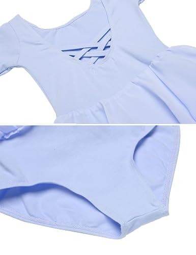 Zaclotre Ballet Leotards for Girls Toddler Classic Long Sleeve Criss-Cross Back Dance Dress Ballerina Outfits thumbnail 9