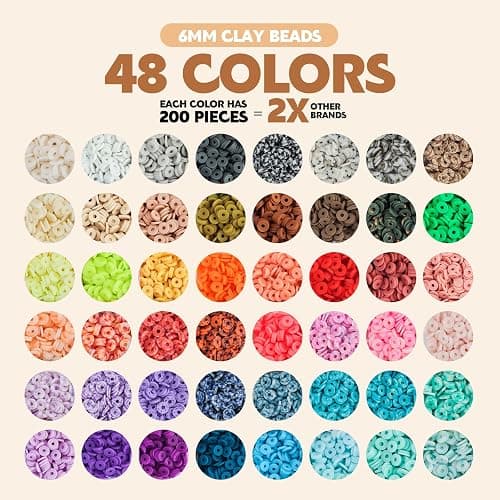Pizooro Clay Beads 3 Boxes Bracelet Making Kit, 10500pcs Beads for Jewelry Making, Round Letter Beads with Charm and Elastic Strings, Friendship Bracelets Holiday Gifts for Girls Adults thumbnail 5