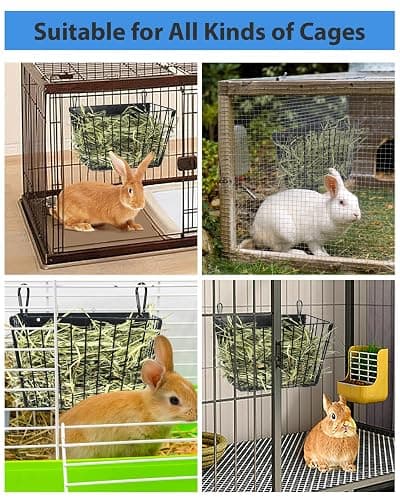 X Large Rabbit Hay Feeder Guinea Pig Hay Feeder Metal Frame Bunny Hay Holder Guinea Pig Hay Holder for Bunny, Guinea Pigs, Chinchillas, Small Animals (1 Pack) thumbnail 7