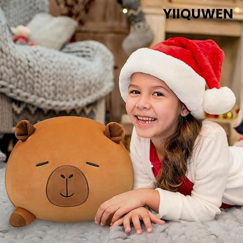 YIIQUWEN Capybara Plush, Soft Stuffed Animal Pillow Toy, Capybara Mommy with 4 Baby Plushies Family Set, Cute Birthday Gift for Kids Boys Girls Adults thumbnail 2