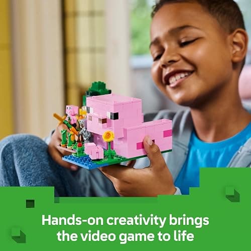 LEGO Minecraft The Baby Pig House Toy - Building Set incl. a Hero Figure, Mobs, a Farm & Forest Biome - Gaming Gift for 7+ Year Old Girls & Boys - 21268 thumbnail 7