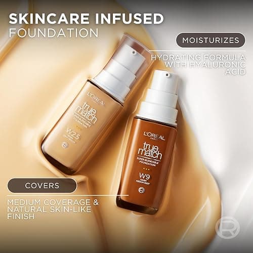 L'Oreal Paris True Match Super-Blendable Foundation, Medium Coverage Liquid Foundation Makeup, N3, Light Medium, 1 Fl Oz thumbnail 4