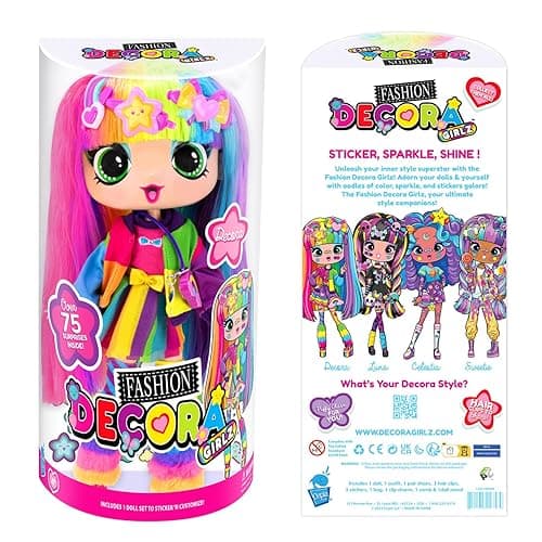 Decora Fashion Girlz 11” Doll – Rainbow Hair, Stickers & Endless Style Fun for Creative Play thumbnail 6
