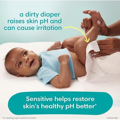 Pampers Swaddlers Disposable Baby Diapers Size 5, 132 Count with Sensitive Water Based Baby Wipes 4X Pop-Top Packs (336 Count) thumbnail 10