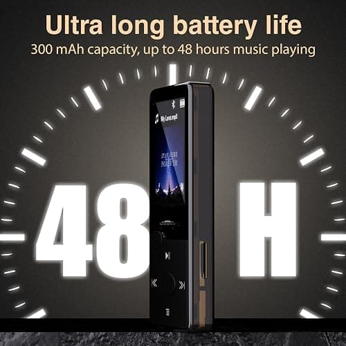 Mp3 Player with Bluetooth 5.3 HiFi Sound, Mp3 Player with FM Radio, Mini Music Player 32GB for Kids Adults, Earphones Included, TF Card can be Inserted thumbnail 4