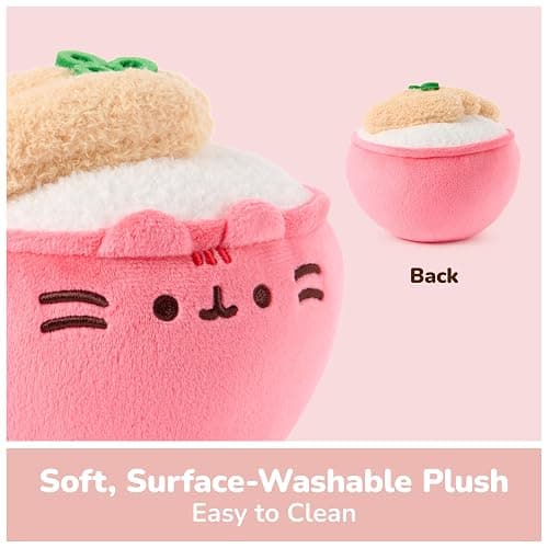 GUND Pusheen Bento Katsu Rice Bowl Plush, Squishy Toy, Collectible Plush Toy, Food Plushies, Stuffed Animal for Ages 8 and Up, Pink, 6” thumbnail 4