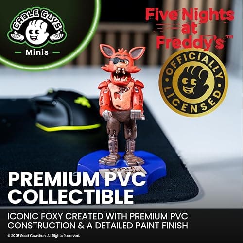 Cableguys Minis Five Nights at Freddy's Foxy Phone Stand & Earbuds Holder - Novelty Phone Stand for Desk Decor and Bedside Accessories, In Ear Headphone Holder for Smartphone & Small Devices thumbnail 4