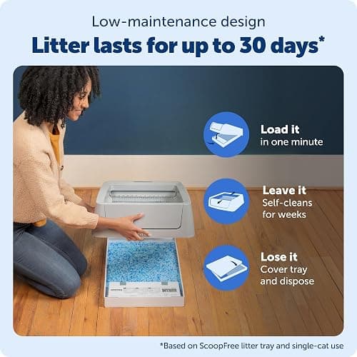 PetSafe ScoopFree Crystal Smart Self-Cleaning Cat Litter Box - WiFi & App Enabled - Hands-Free Cleanup with Disposable Crystal Trays - Less Tracking, Superior Odor Control thumbnail 4