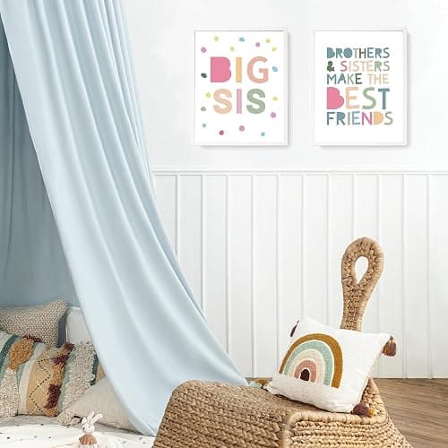 LARTSFRO Brother and Sister Make The Best Friends Wall Art Decor Posters, Baby Boys Gril Nursery Room Playroom Bedroom Bathroom Wall Art Decor, Inspirational Decor for Big Sister Little Brother Nursery Toddler Baby, Gifts for Kids 10x8 Inch Set of 4 Pcs (UNFRAMED) - 8X10in - Big Sis Lil Bro thumbnail 6