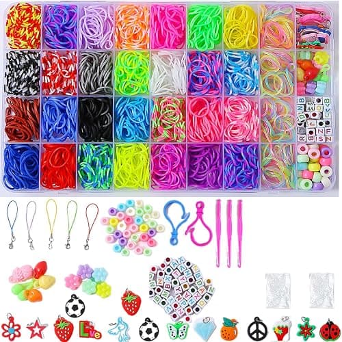JIYAKO 2500+ Rubber Band Bracelet Kit, Loom Bracelet Making Kit for Kids, Rubber Bands Refill Loom Set, Loom Bands Kit,Friendship Bracelet Birthday Gift Kits - Image 1