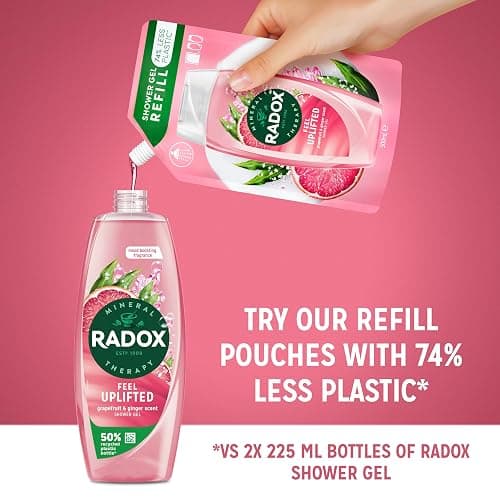 Radox Mineral Therapy Feel Uplifted Body Wash shower gel with a grapefruit & ginger fragrance for an uplifting shower experience 6x 225 ml - 225 ml (Pack of 6) thumbnail 5