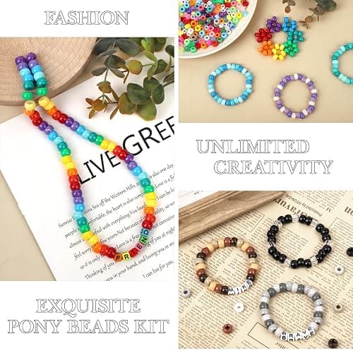 Acerich 4022 Pcs Pony Beads for Friendship Bracelet Making Kit, 96 Colors 5 Boxes Friendship Bracelet Beads 6x9mm Rainbow Kandi Beads with 1000 Pcs Letter Beads for Jewelry Making thumbnail 5
