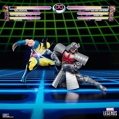 Marvel Legends Series Gamerverse Wolverine vs Marvel's Silver Samurai, Retro Video Game -Inspired Collectible 6-Inch Action Figures thumbnail 6