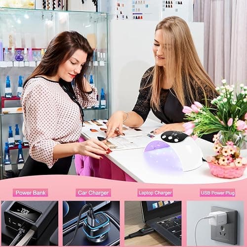 UV Nail Lamp, 54W UV Lamps for Gel Nails Nail UV Lamp Led Nail Lamp with 3 Timer, Auto Sensor, LCD Screen, USB Plug Gel Nail Curing Lamp, Led Gel Nail Lamp Nail Dryer thumbnail 6