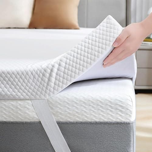 SINWEEK 3 Inch Gel Memory Foam Mattress Topper Full Size, Ventilated High Density Pad for Back Pain, Bed Topper with Removable Soft Cover, CertiPUR-US Certified - Image 1