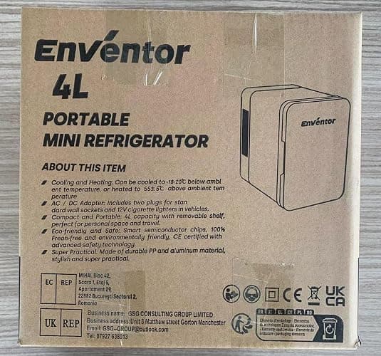 Enventor Mini Fridge 4 Litre, 6 Can Mini Fridges for Bedrooms, AC+12V DC Power Cooler & Warmer, Portable Small Fridge for Car, Travel, Home/Skincare, Makeup, Cosmetics/Drinks, Fruit, Food, White thumbnail 11