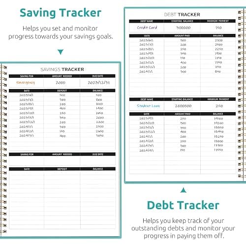 Budget Planner - Monthly Budget Book with Expense Tracker Notebook, Undated Bill Organizer & Finance Planner to Take Control of Your Money, 2025-2026 Account Book to Manage Your Finances-Blue - C.Blue thumbnail 5