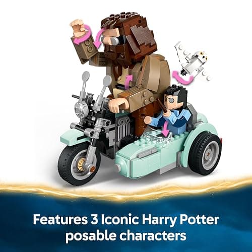 LEGO Harry Potter Hagrid & Harry’s Motorcycle Ride - Play and Display Motorbike Toy with a Sidecar & Hedwig Owl Figure - Wizarding World Gift for 9+ Year Old Girls & Boys - 76443 thumbnail 6