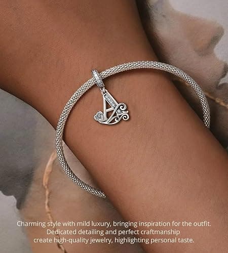 XOYOYZU Silver Letter Charm Fit for Pandora Charms Bracelet Alphabet Initial Dangle Charms Beads Jewelry Gifts for Women thumbnail 5