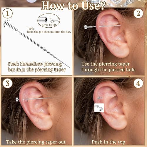LOYALLOOK Threadless Flat Back Earrings 316L Surgical Steel Cartilage Earrings for Women Men Hypoallergenic Small Hoop CZ Push in Flatback Stud Earrings 20G 18G Flat Back Nose Stud Tragus Helix Conch Piercing Jewelry thumbnail 5