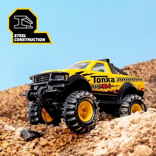 Tonka Steel Classics 4x4 Pickup Truck - Made with Steel & Sturdy Plastic, Yellow Toy Construction Truck, Boys and Girls, Kids, Toddlers, Ages 3+ thumbnail 5