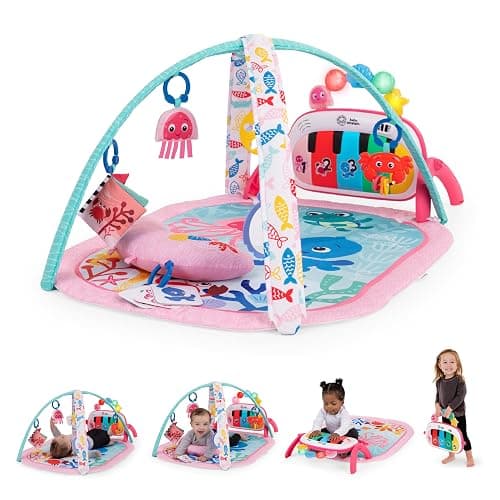 Baby Einstein Ocean Explorers 4-in-1 Kickin Tunes Jellyfish Jamboree Music & Language Discovery Gym, Pink, Ages 0 Months and Up - Image 1