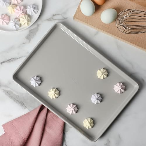 Martha Stewart Gallen 13 x 9 Inch Nonstick Carbon Steel Cookie Sheet – Cool Grey, Durable Bakeware for Even Baking and Easy Cleanup thumbnail 2