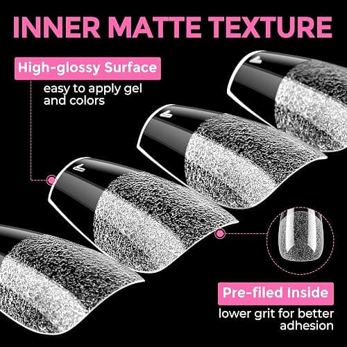 UNA GELLA Short Coffin Nail Tips: 216pcs Short Coffin Press on Nails Pre-shape Gel Nail Tips for Full Cover Acrylic Nails False Nails For Nail Extension Home DIY Salon 12 Sizes Gelly Tips thumbnail 7
