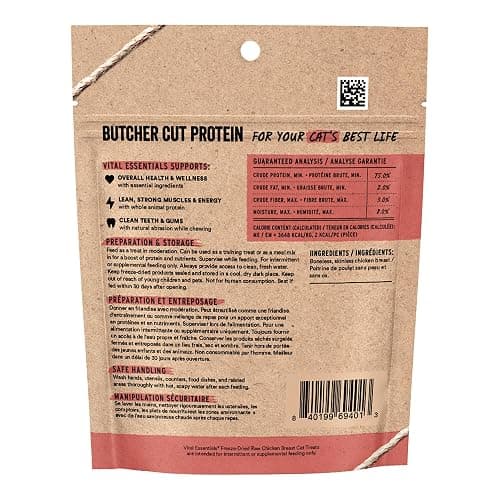 Vital Essentials Chicken Breast Cat Treats, 1 oz | Freeze-Dried Raw | Single Ingredient | Grain Free, Gluten Free, Filler Free thumbnail 2