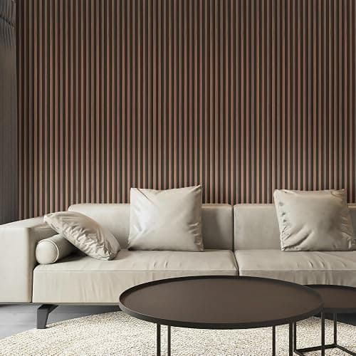 Art3d 8-Pack WPC Wood Slat Wall Panel for Interior Décor, 3D Wood Fluted Acoustic Wall Paneling for Living Room Bedroom Home & Office Accent Decor - 96 x 6 Inch Walnut thumbnail 2