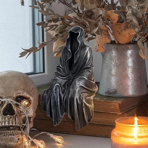SHOWFEICAT Resin Tabletop Gothic Decor Sitting Statue, Resin Statue Gothic Decor, Fits On Sturdy Shelf and Has A Cool Mystic Look 5.1 Inch thumbnail 2