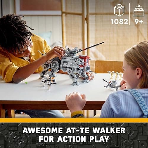 LEGO Star Wars at-TE Walker 75337 Poseable Toy, Revenge of The Sith Set, Gift for Kids with 3 212th Clone Troopers, Dwarf Spider & Battle Droid Figures thumbnail 3