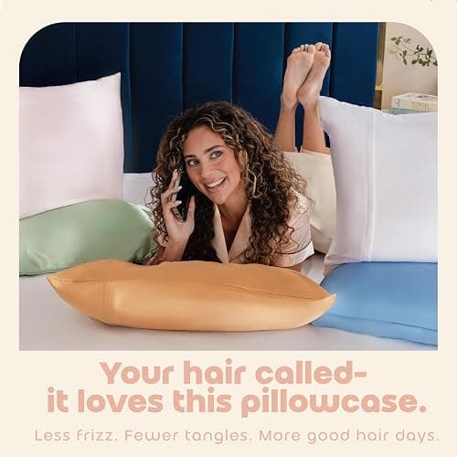 BLISSFORD Brown Satin Pillowcase with Zipper, for Hair and Skin Care, Feels Soft and Cool Like a Silk Pillowcase, Satin Pillow Cases 2 Pack, Slik Pillow Cover, Standard Size, Set of 2 thumbnail 2