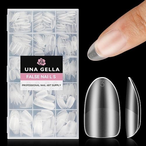 UNA GELLA Short Oval Almond Nails, 504Pcs Pre-shape Fake Nails Full Matte Cover Acrylic Round Almond Gel Nail Tips, 15 Sizes No C Curve Press on Nails for Nail Extension Art DIY Salon thumbnail 8