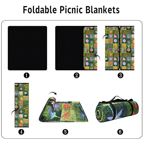 Supfitness Extra Large Picnic Blankets Waterproof Foldable (60 "x 80") Beach Blanket Waterproof Sandproof,3-Layer Thicking Mat Outdoor Packable Camping Blanket thumbnail 5